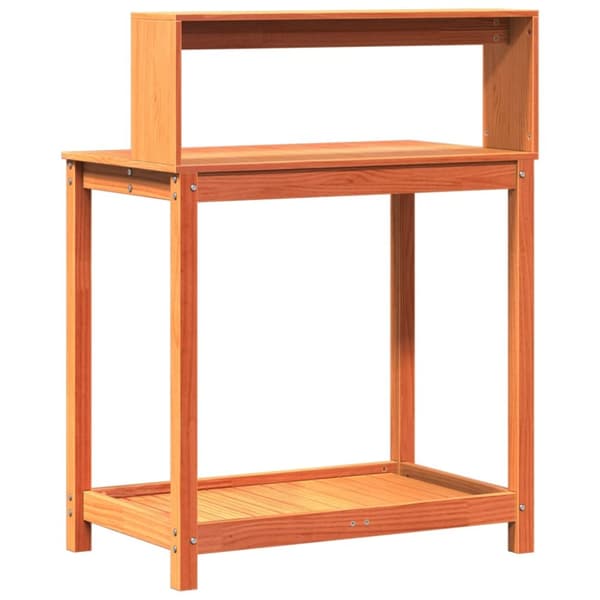 plantebord med hylder 82,5x50x109,5 cm massivt fyrretræ brun