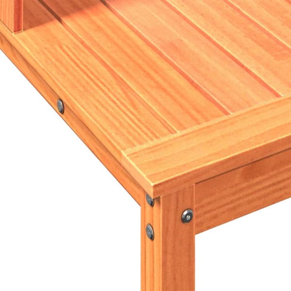 plantebord med hylder 82,5x50x109,5 cm massivt fyrretræ brun