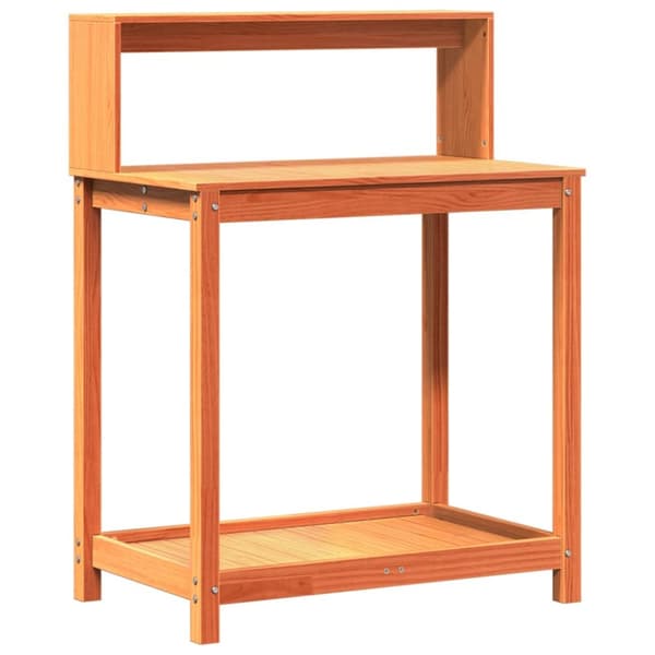 plantebord med hylder 82,5x50x109,5 cm massivt fyrretræ brun