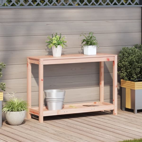 plantebord med hylde 108x35x75 cm massivt douglasgran