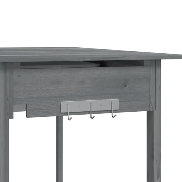 Odlingsbänk med vask grå 110,5x45x124,5 cm massivt granträ