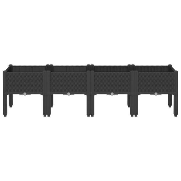 plantekasse med ben 160x40x42 cm PP sort