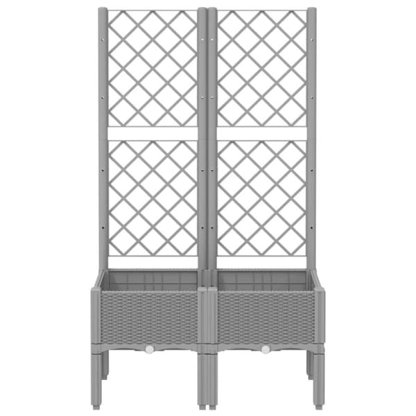 plantekasse med espalier 80x40x142 cm PP lysegrå