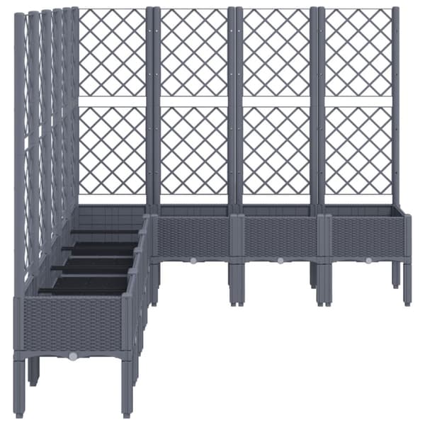 plantekasse med espalier 200x160x142 cm PP grå