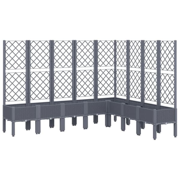 plantekasse med espalier 200x160x142 cm PP grå