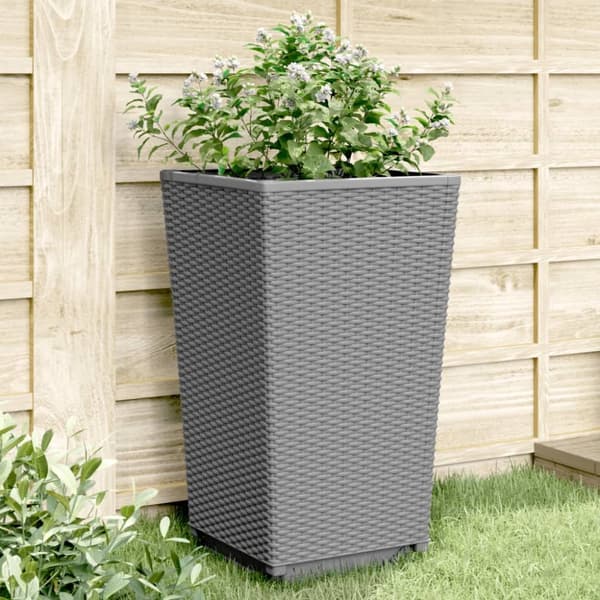 plantekurve 4 stk. 32,5x32,5x57 cm PP lysegrå