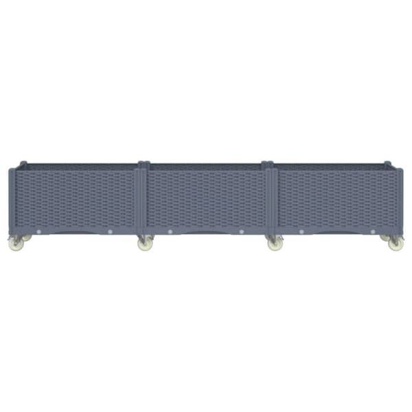 plantekasse med hjul 240x50x54 cm PP grå