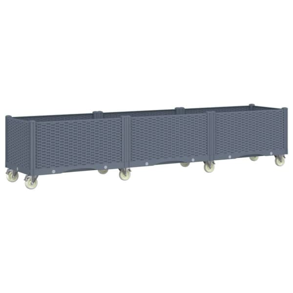 plantekasse med hjul 240x50x54 cm PP grå