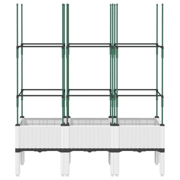 plantekasse med espalier 120x40x142,5 cm PP hvid