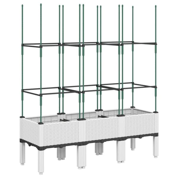 plantekasse med espalier 120x40x142,5 cm PP hvid