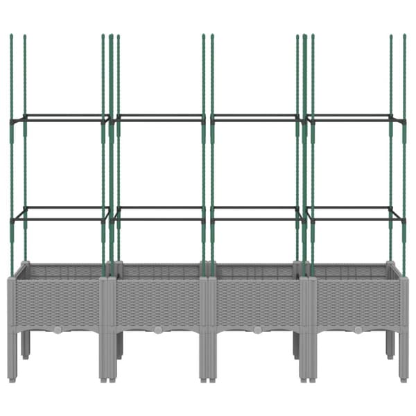 plantekasse med espalier 160x40x142,5 cm PP lysegrå