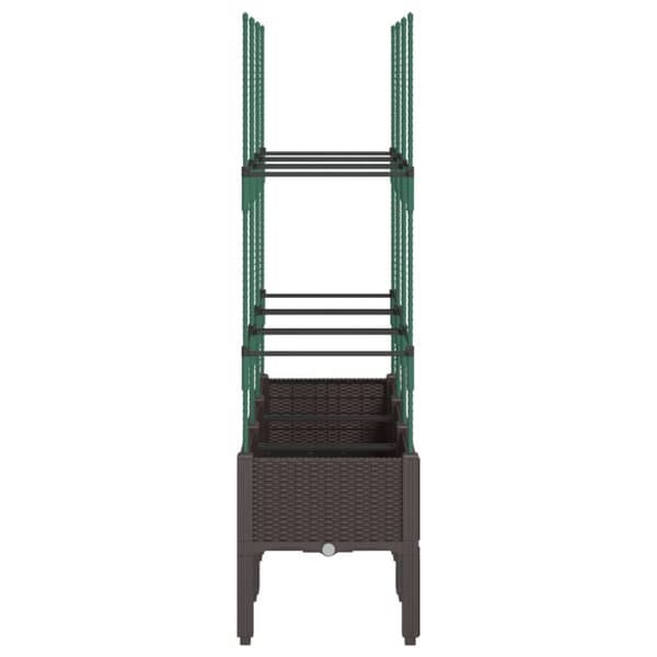 plantekasse med espalier 120x40x142,5 cm PP brun