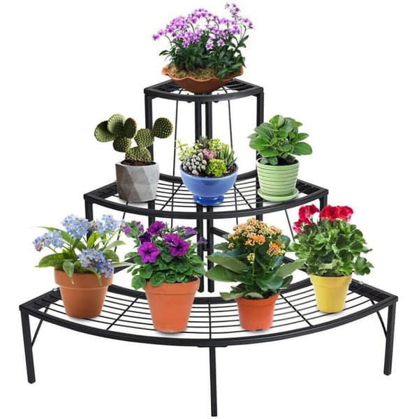 Plante Stativ, 3 Niveauer, Metal Konstruktion, Sort
