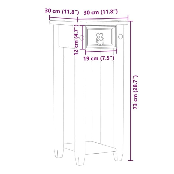 vidaXL plantestativ Corona 30x30x73 cm massivt fyrretræ