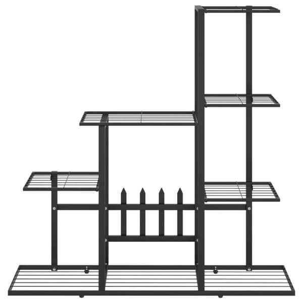 vidaXL Kukkateline 94,5x25x88 cm musta metalli -  Kukkatelineet
