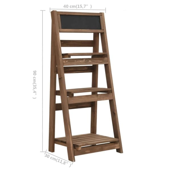 vidaXL plantestativ i 3 niveauer med tavle 40x30x90 cm fyrretræ -  Planteborde