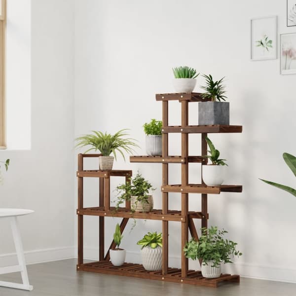 vidaXL Växtställ 110x25x111 cm massivt granträ -  Växtställ