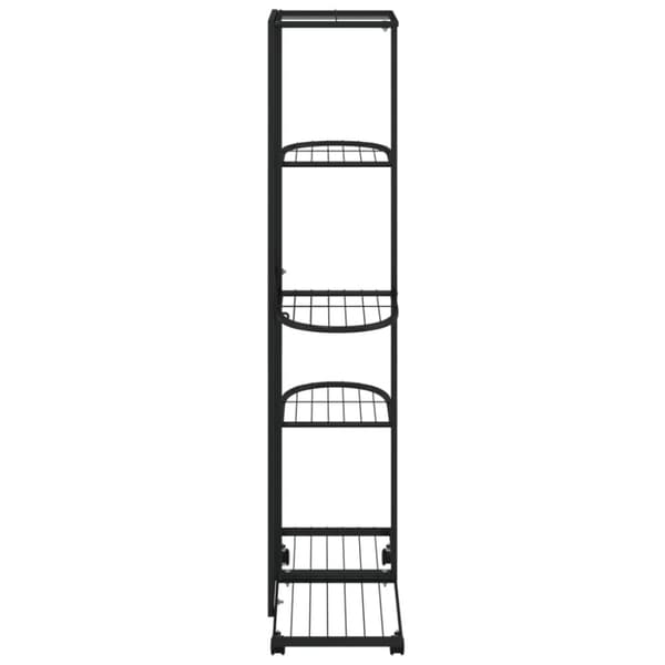 vidaXL Växtställ på hjul 5 hyllor 44x23x100 cm svart järn -  Växtställ