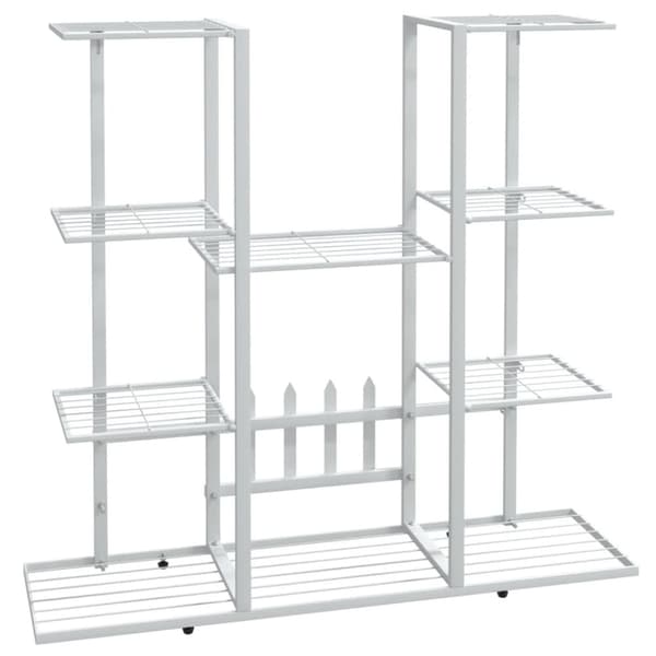 vidaXL blomsterstativ 94,5x25x89 cm jern hvid -  Planteborde