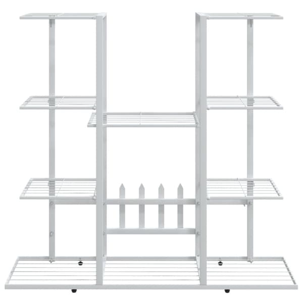vidaXL blomsterstativ 94,5x25x89 cm jern hvid -  Planteborde