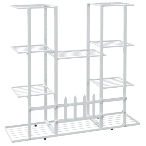 vidaXL blomsterstativ 94,5x25x89 cm jern hvid -  Planteborde