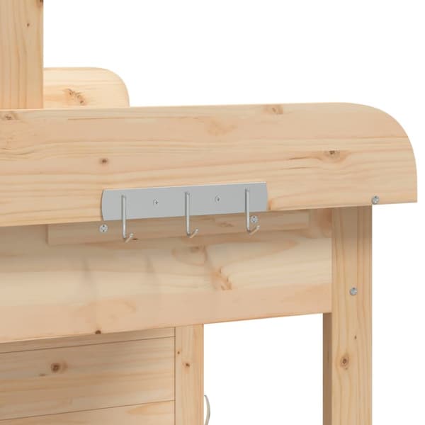 vidaXL Odlingsbänk med skåp 110,5x45x124,5 cm massivt granträ -  Växtställ