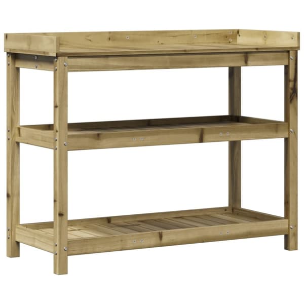 vidaXL Ruukutuspöytä hyllyillä 108x45x86,5 cm kyllästetty mänty -  Kukkatelineet