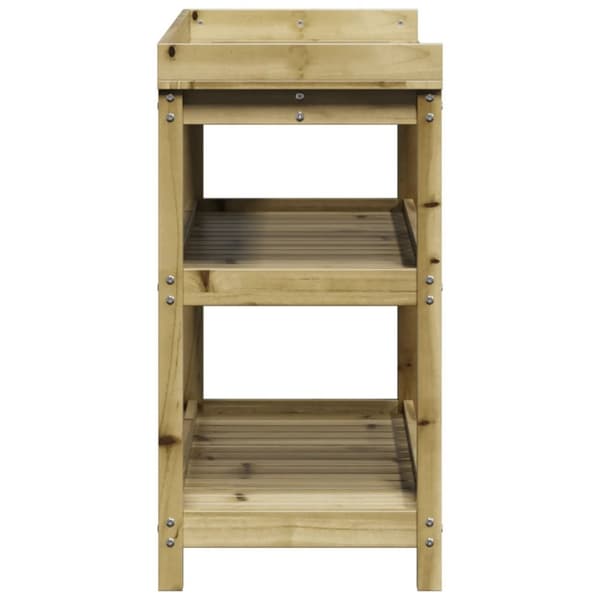 vidaXL Ruukutuspöytä hyllyillä 108x45x86,5 cm kyllästetty mänty -  Kukkatelineet