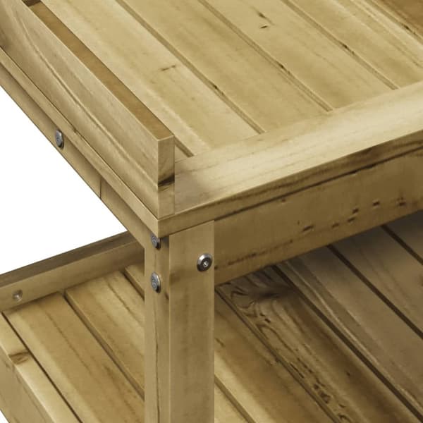 vidaXL Ruukutuspöytä hyllyillä 108x45x86,5 cm kyllästetty mänty -  Kukkatelineet