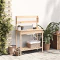 Miniatyrbillede 4 af 11: vidaXL pottebænk med vask 147,5x44x139,5 cm massivt grantræ -  Planteborde