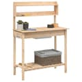 Miniatyrbillede 5 af 11: vidaXL pottebænk med vask 147,5x44x139,5 cm massivt grantræ -  Planteborde