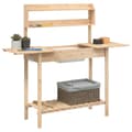 Miniatyrbillede 6 af 11: vidaXL pottebænk med vask 147,5x44x139,5 cm massivt grantræ -  Planteborde
