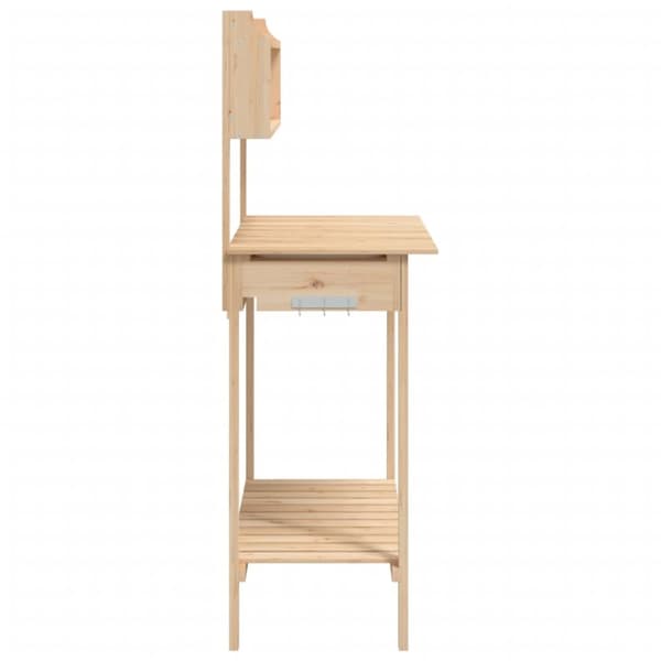 vidaXL pottebænk med vask 147,5x44x139,5 cm massivt grantræ -  Planteborde