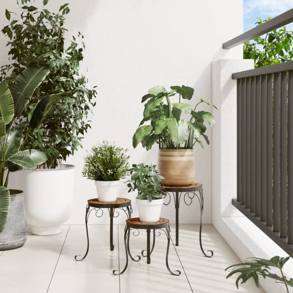 vidaXL plantestativer 3 stk. keramik terracottafarvet -  Planteborde