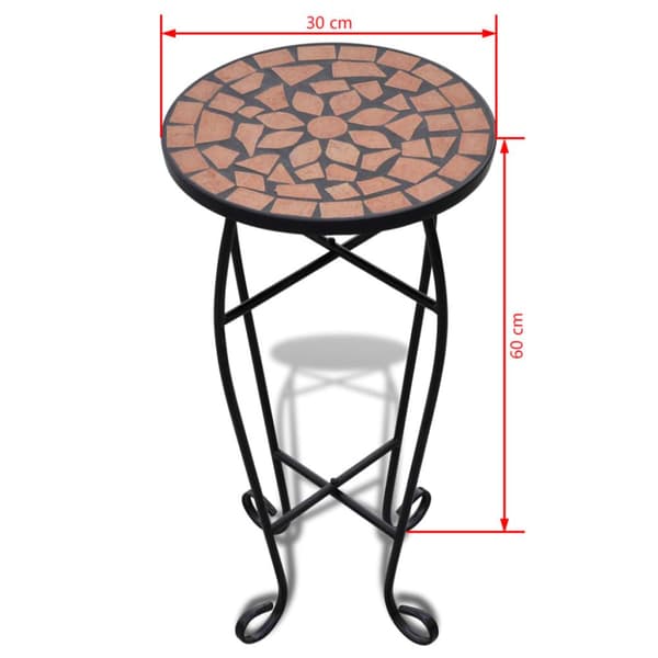 Sidobord med mosaik terrakotta -  Växtställ