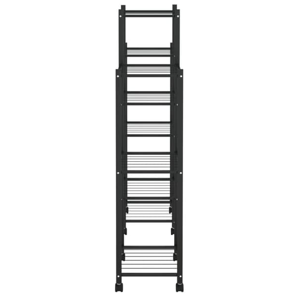 The Living Store blomsterstativ med hjul 83x25x103,5 cm jern sort -  Planteborde