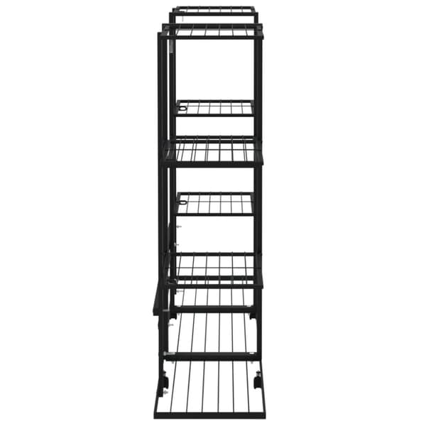 The Living Store blomsterstativ med hjul 94,5x24,5x91,5 cm jern sort -  Planteborde