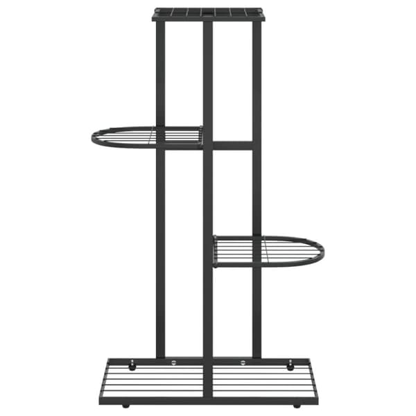 The Living Store blomsterstativ i 4 niveauer 43x22x76 cm metal sort -  Planteborde