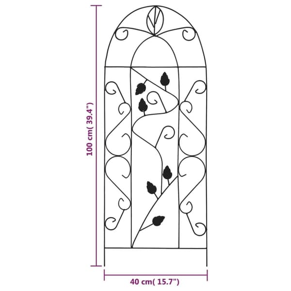 The Living Store plantestativer 3 stk. 40x100 cm jern sort -  Planteborde