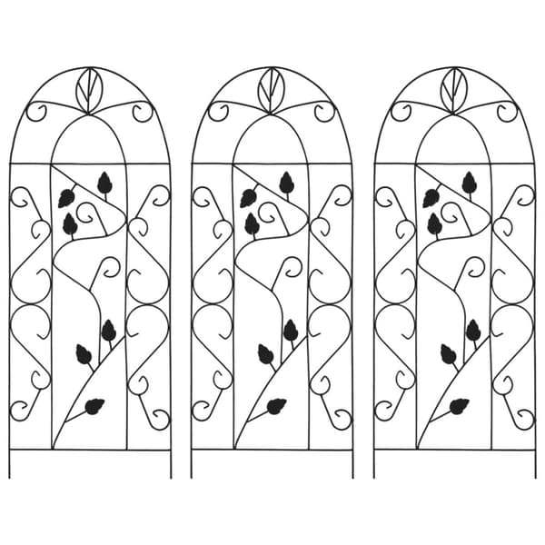 The Living Store plantestativer 3 stk. 40x100 cm jern sort -  Planteborde