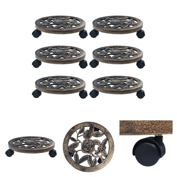 The Living Store Blomvagnar 6 st brons 30 cm plast -  Växtställ