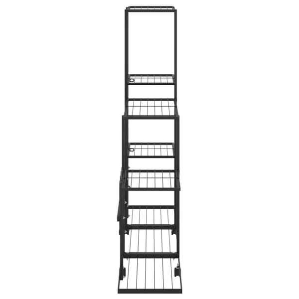 The Living Store blomsterstativ med hjul 94,5x25x92,5 cm metal sort -  Planteborde