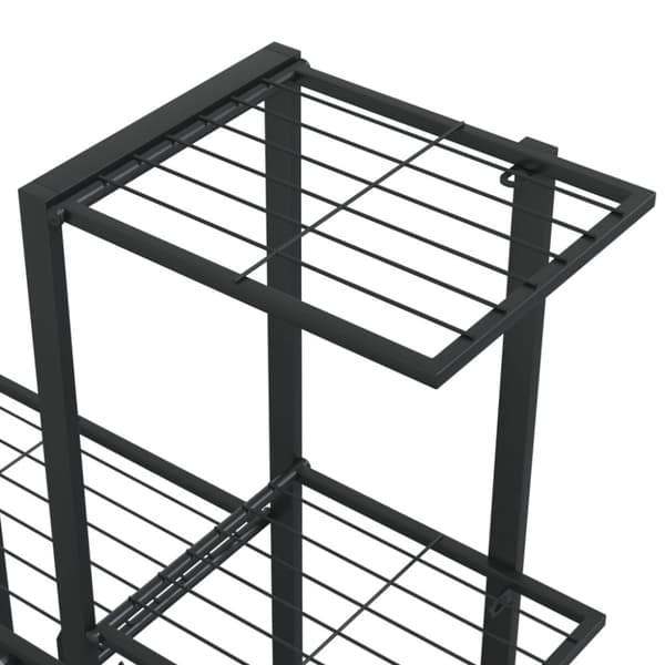 The Living Store blomsterstativ med hjul 94,5x25x92,5 cm metal sort - Planteborde
