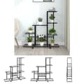 Miniatyrbillede 1 af 8: The Living Store blomsterstativ med hjul 94,5x25x92,5 cm metal sort -  Planteborde