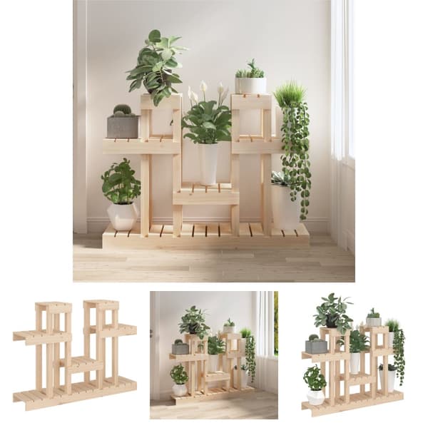 The Living Store plantestativ 104,5x25x77,5 cm massivt fyrretræ -  Planteborde