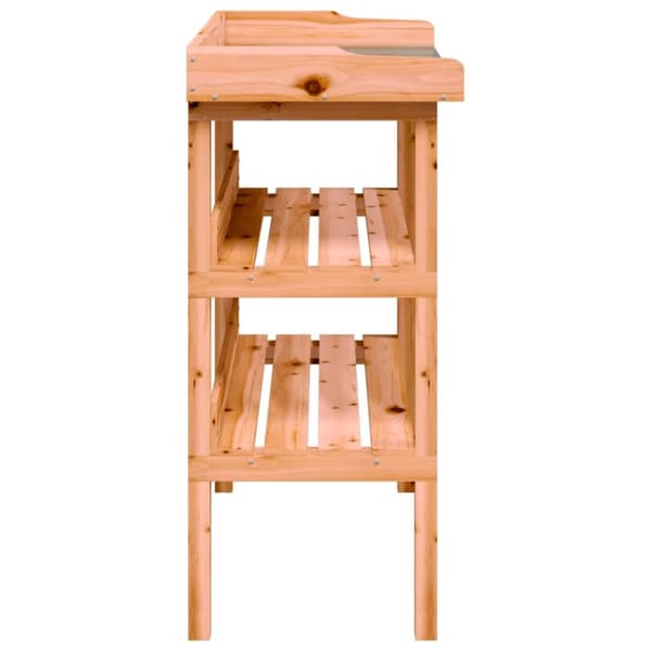 The Living Store Kukkapöytä hyllyillä ruskea 78x38x82,5 cm täysi kuusi -  Kukkatelineet