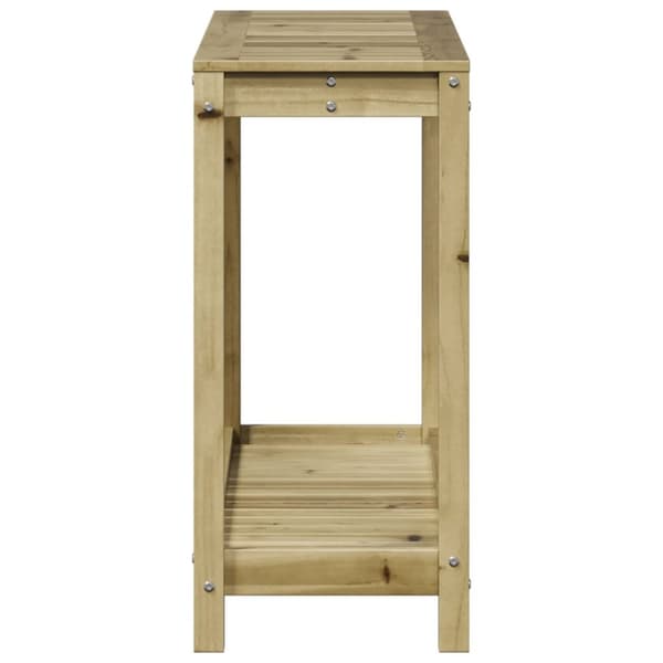 The Living Store Ruukutuspöytä hyllyllä 108x35x75 cm kyllästetty mänty -  Kukkatelineet