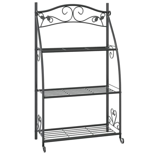 The Living Store Kukkateline musta 56x30x96 cm teräs -  Kukkatelineet