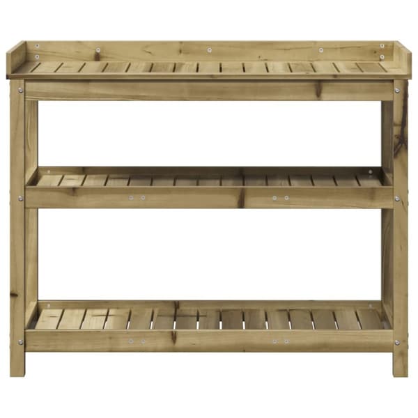 The Living Store Växtbord med hyllor 108x45x86,5 cm impregnerad furu -  Växtställ