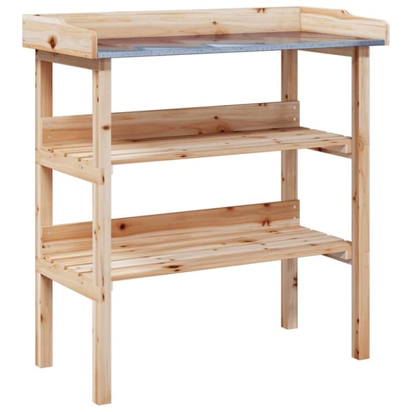 The Living Store Kukkapöytä hyllyillä 78x38x82,5 cm täysi kuusi - Kukkatelineet